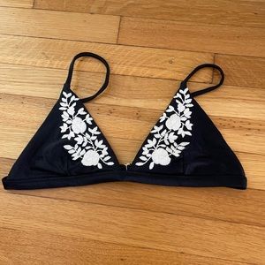 Black Lspace embroidered bikini top. Size S.